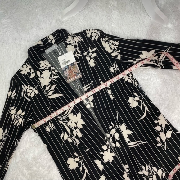 MILAN KISS Black White Floral Jacket Medium - Picture 13 of 16